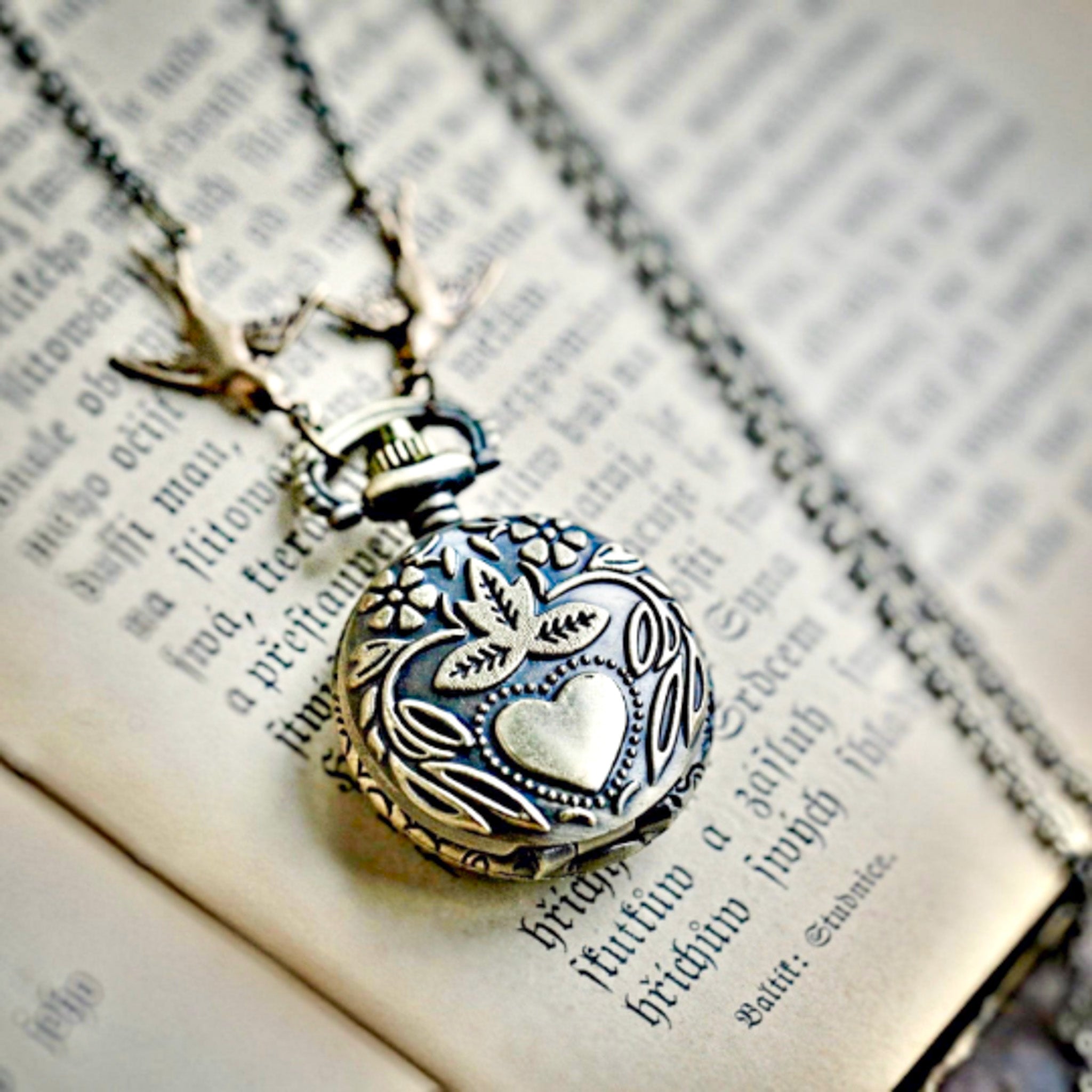 Heart Watch Pendant Necklace