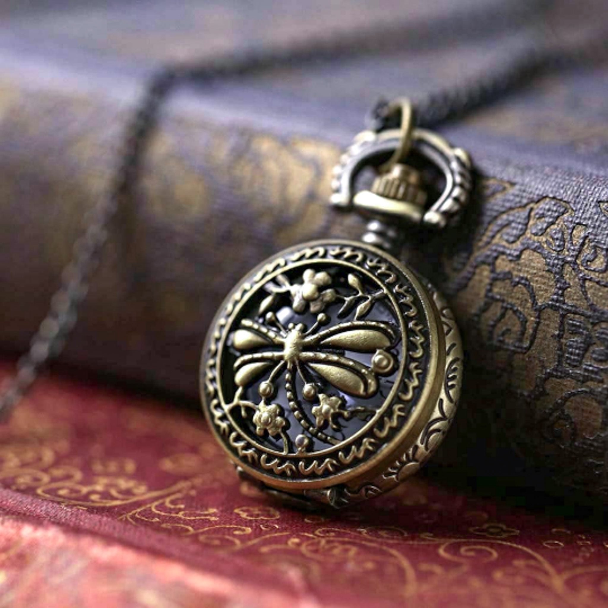 Watch Necklace Dragonfly