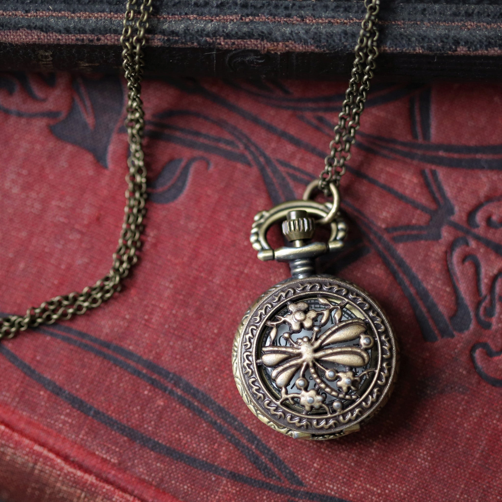Watch Necklace Dragonfly