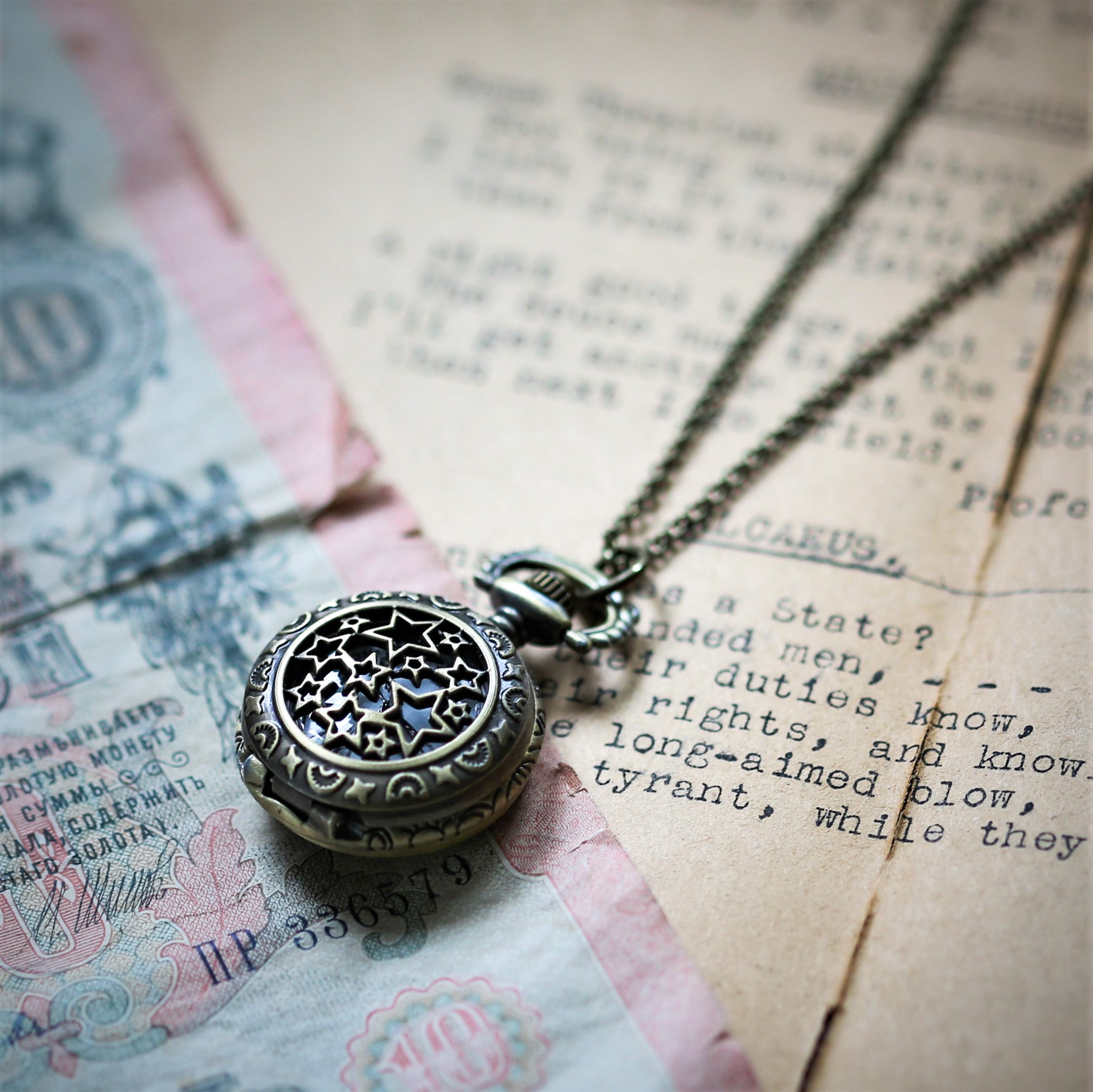 Starry Night Watch Necklace