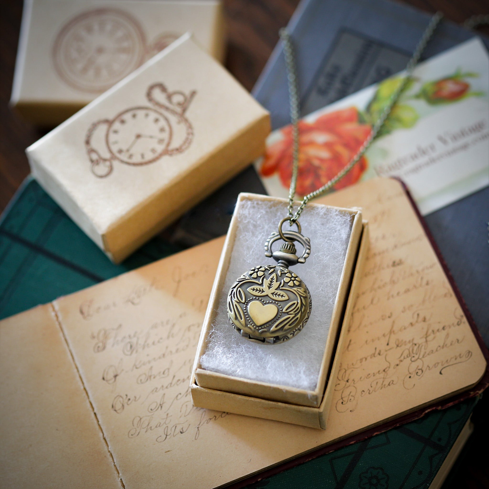 Heart Watch Pendant Necklace