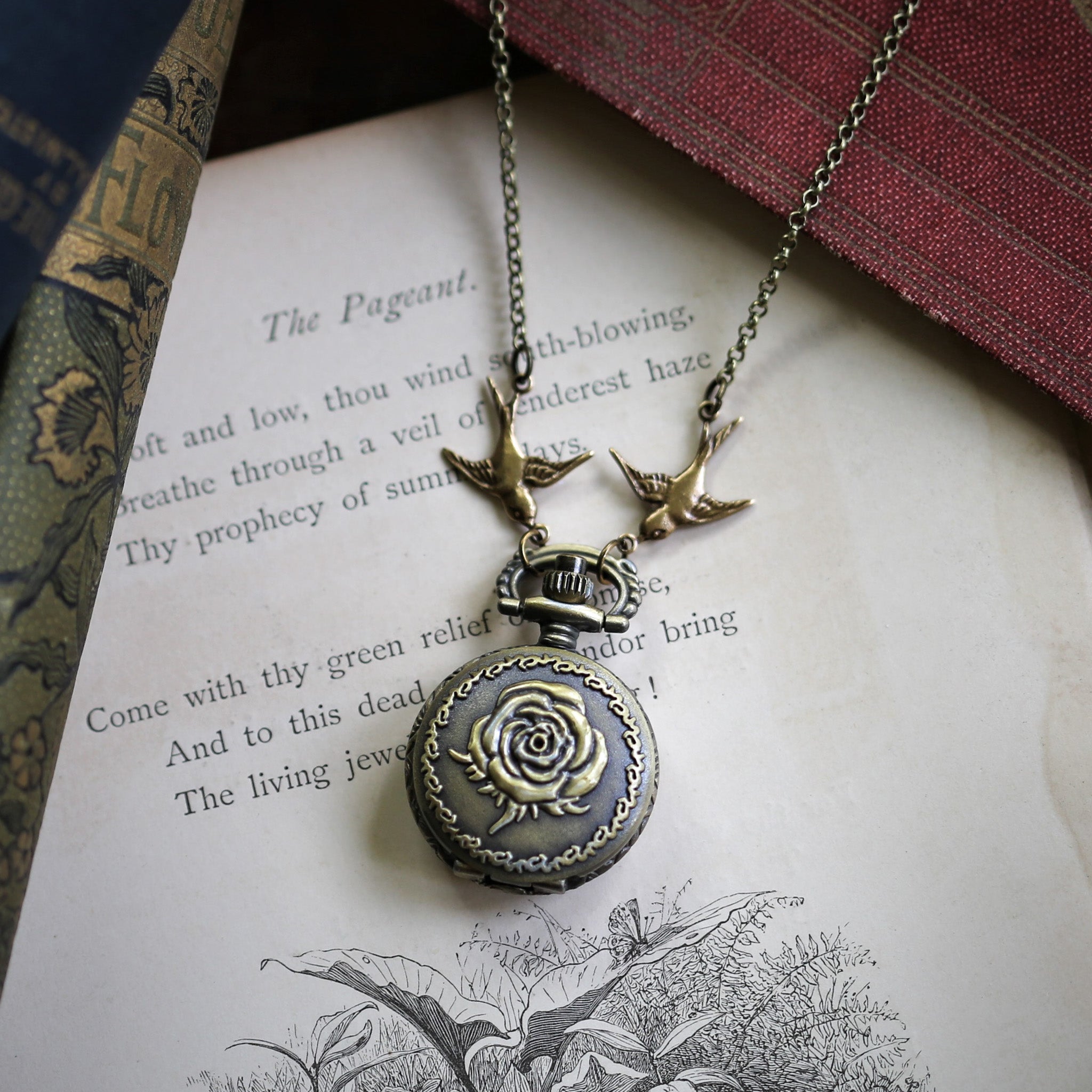 Rose Watch Necklace
