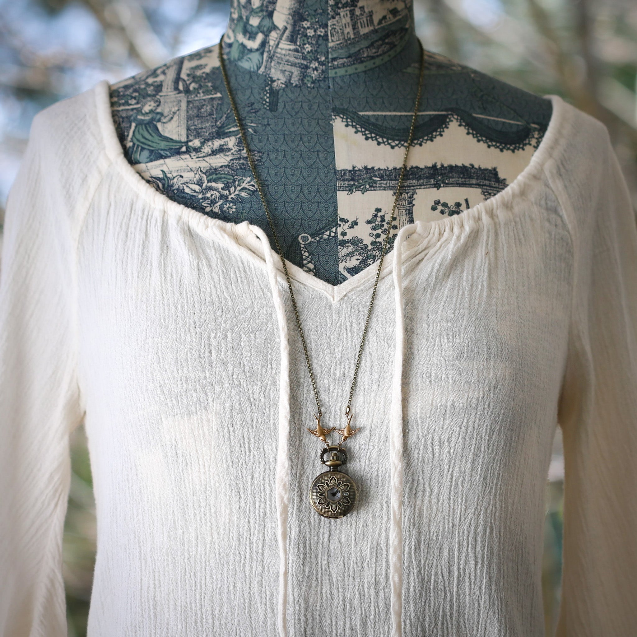 Winter Solstice Snowflake Watch Necklace