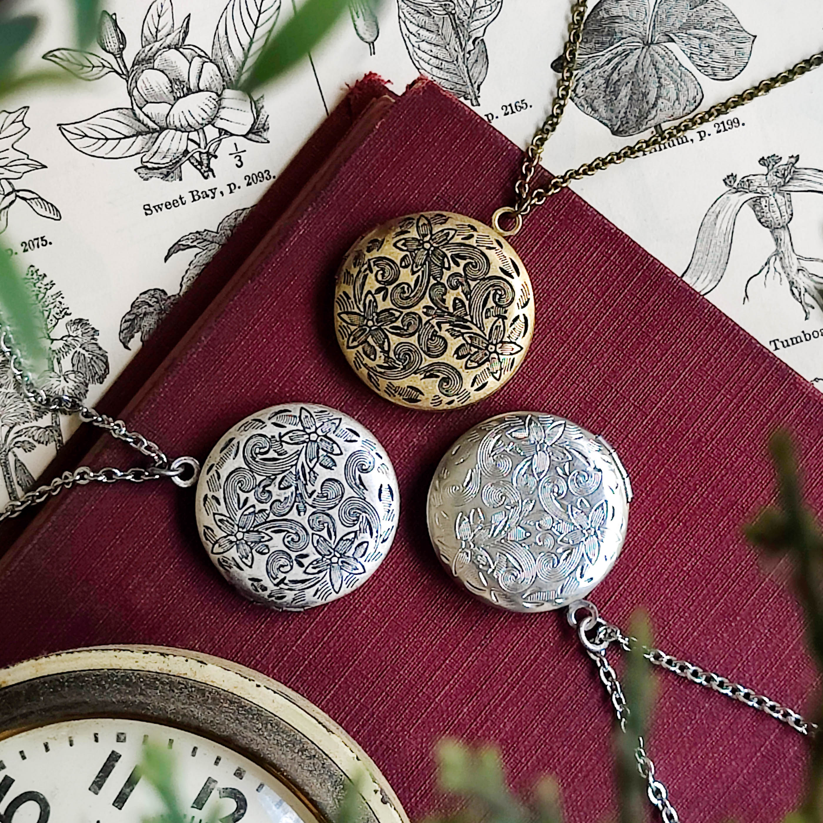 Floral Circlet Locket Necklace