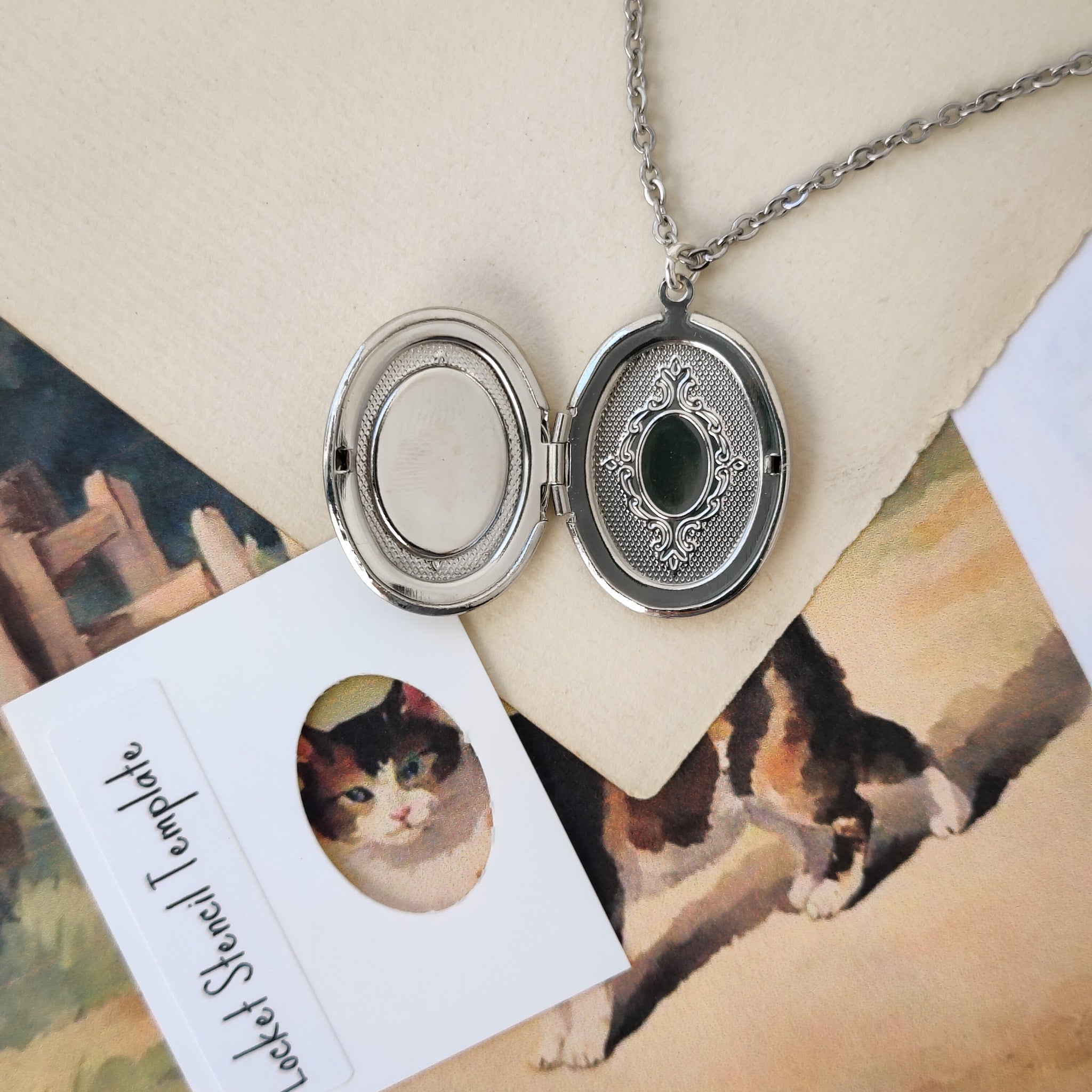 Gothic Raven Locket Necklace