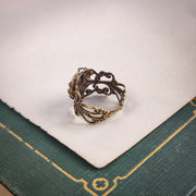 Blue Rose Cameo Ring on Vintage Style Filigree Adjustable Ring in Silver or Brass Choose from Pink, Blue, or Yellow