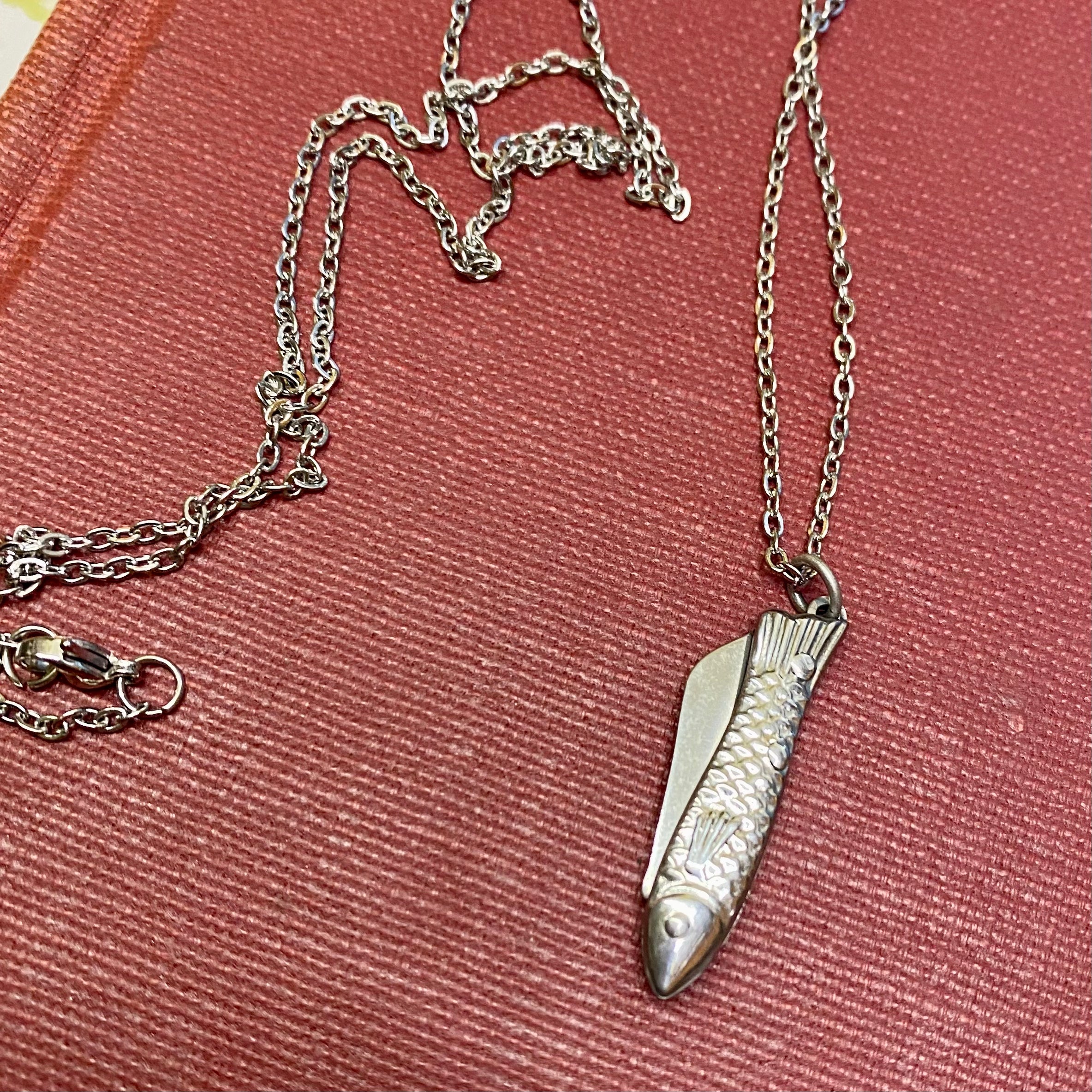 Fish Knife Necklace in Silver or Gold Color