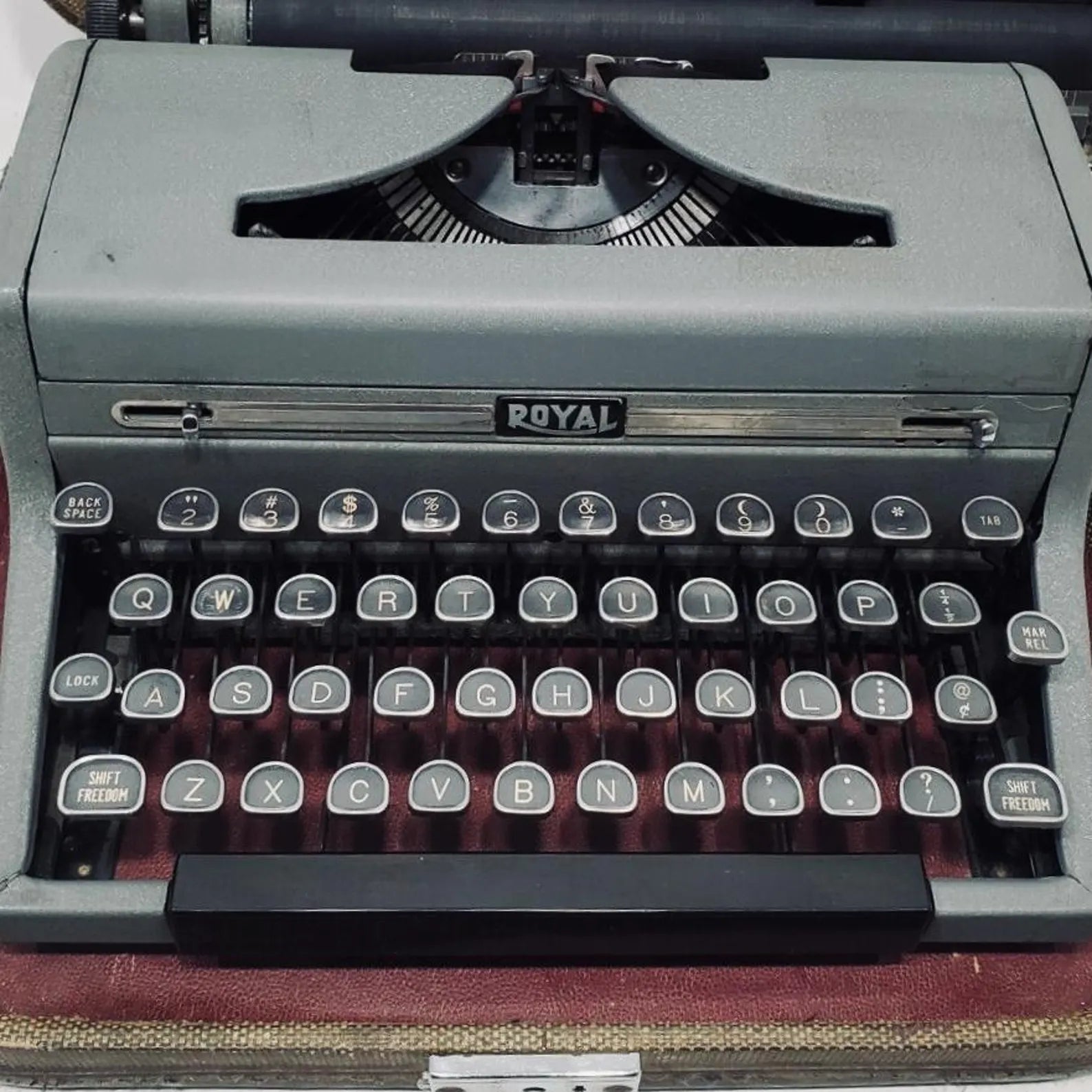 A Royal-brand typewriter.