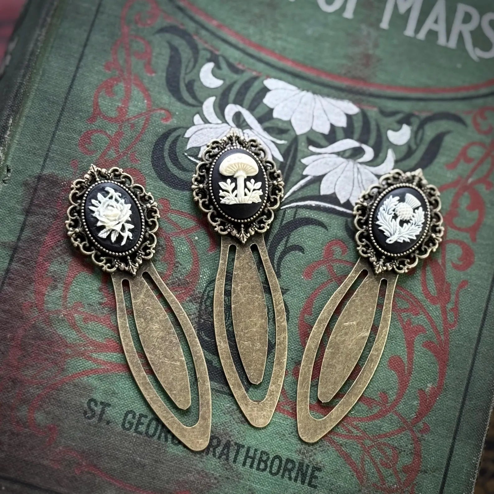 Cameo Filigree Brass Bookmark