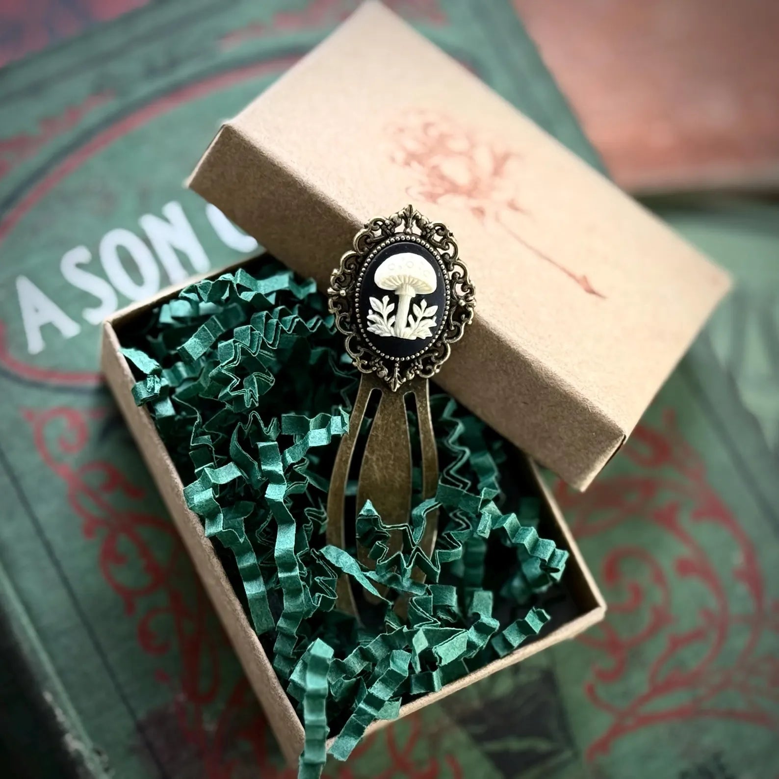 Cameo Filigree Brass Bookmark