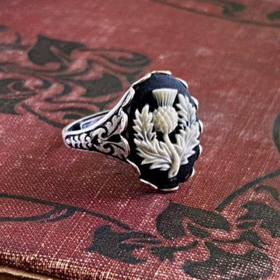 Scottish Thistle Cameo Ring