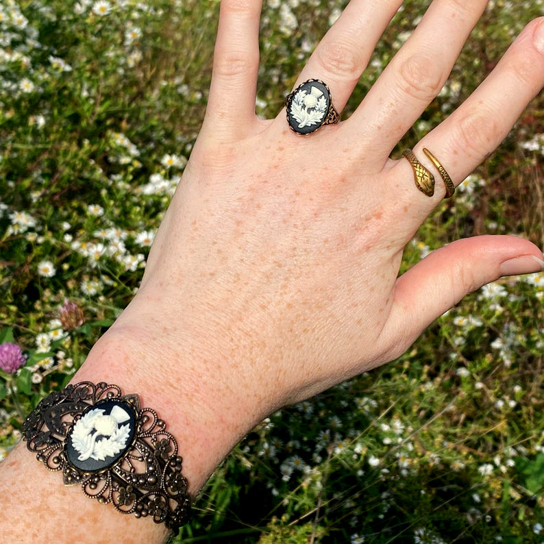 Scottish Thistle Cameo Ring