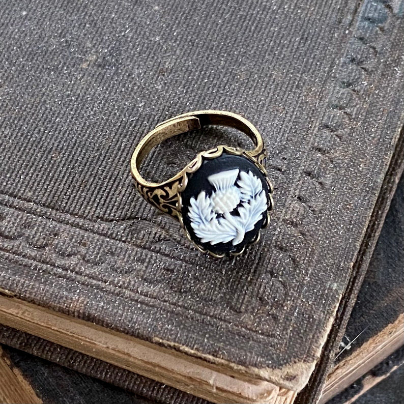 Scottish Thistle Cameo Ring