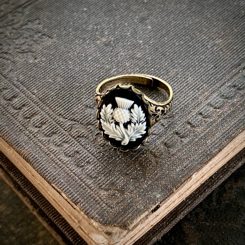 Scottish Thistle Cameo Ring