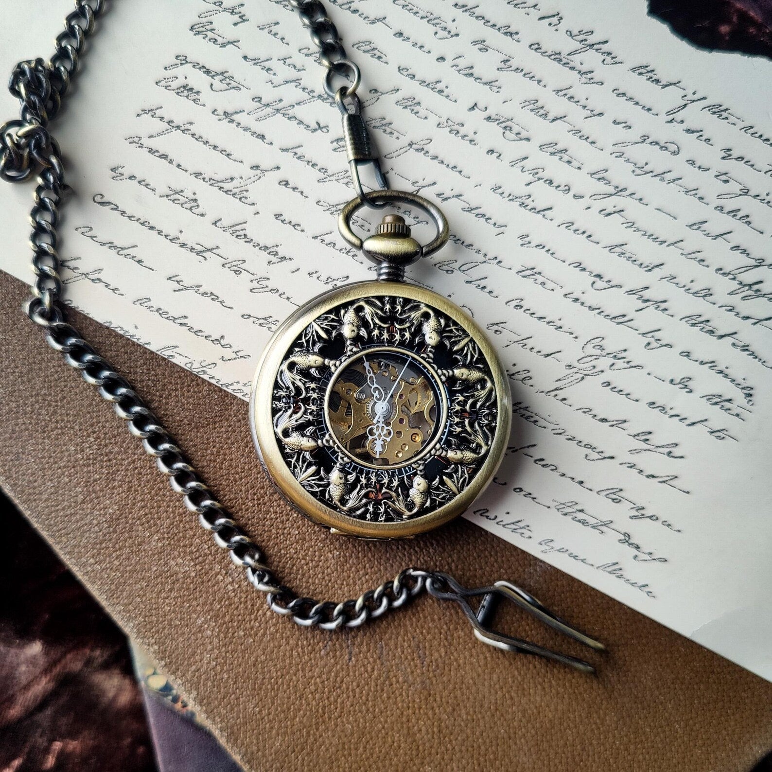 Koi Mechanical Pocket Watch