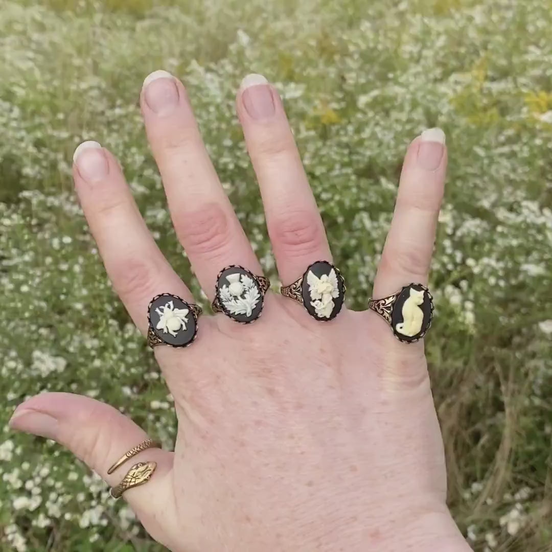 Scottish Thistle Cameo Ring