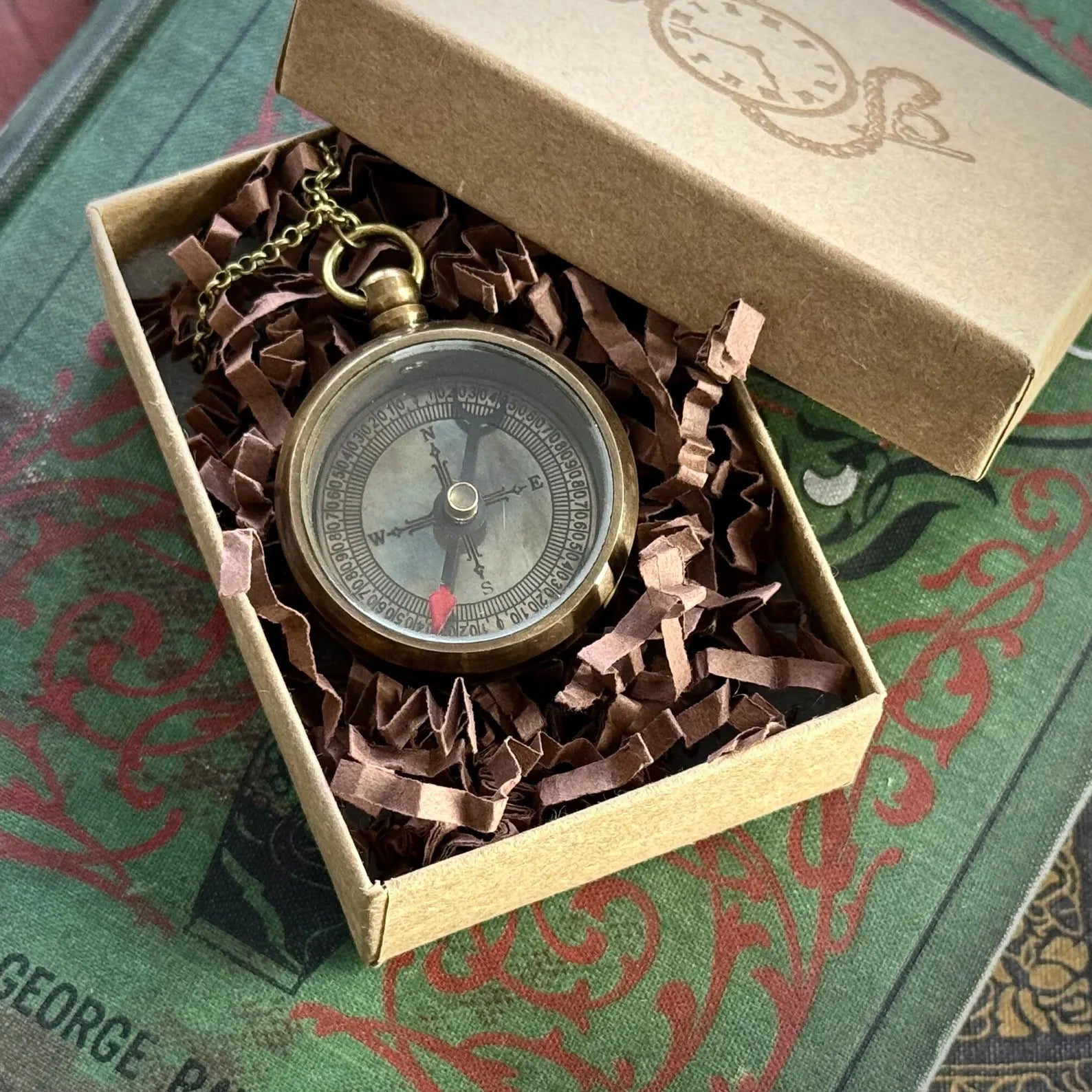 Compass Necklace with Crown