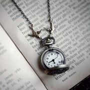 Flower Lattice Brass Battery Operated Pocket Watch Necklaces