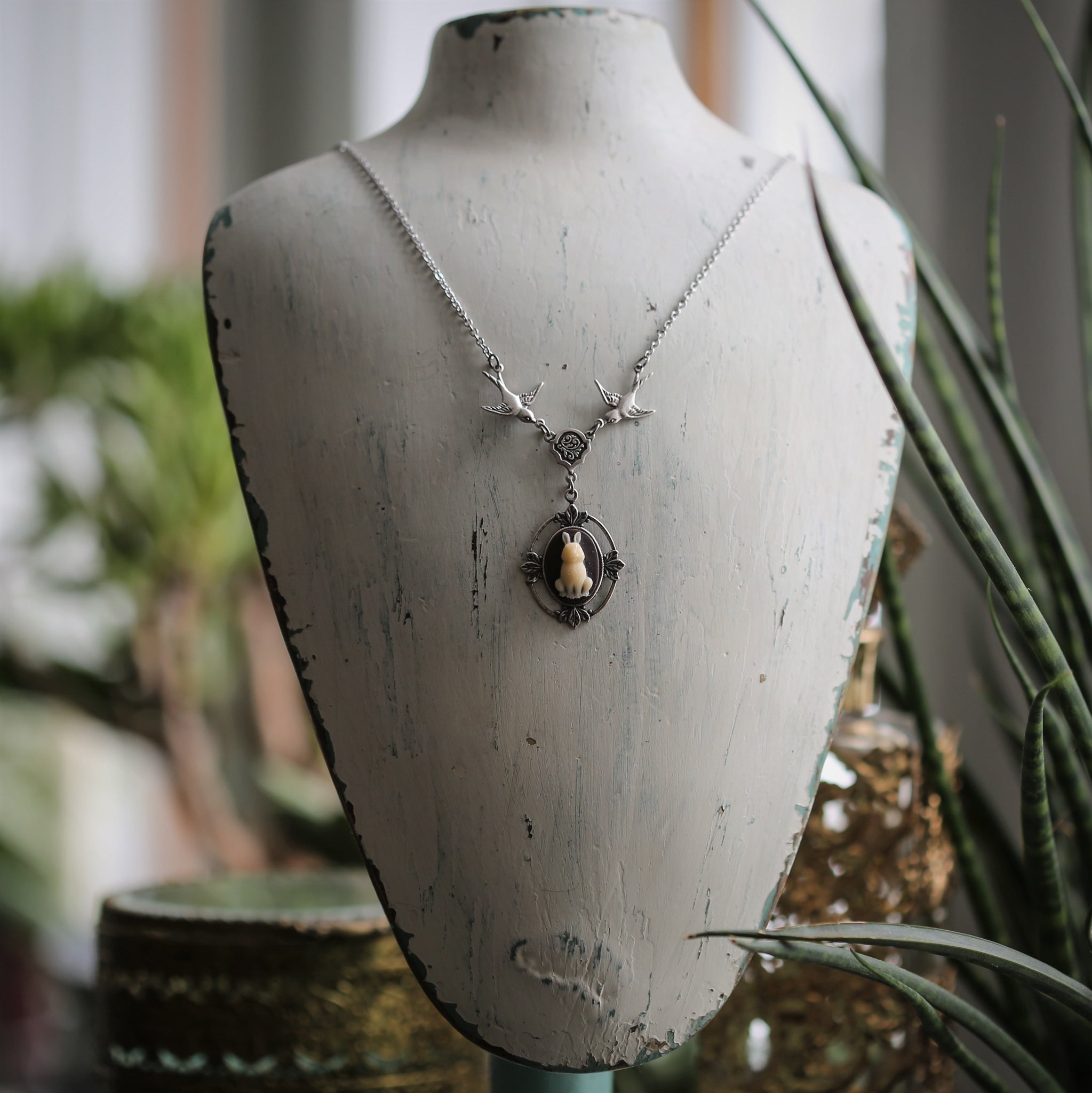 Cameo Necklaces with Birds