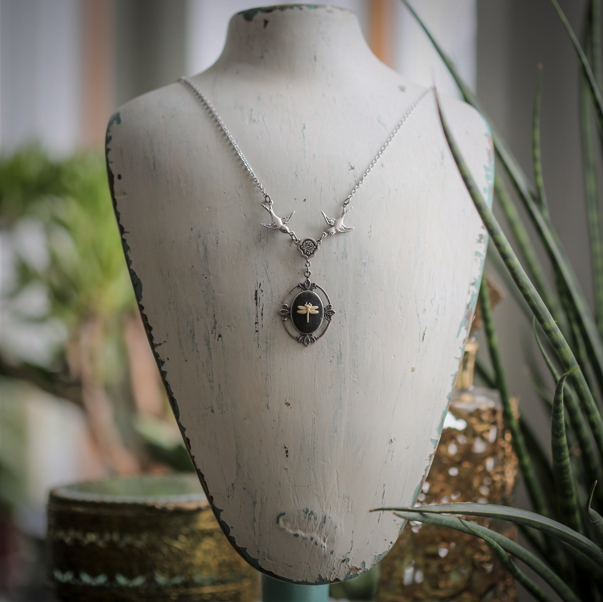 Cameo Necklaces with Birds