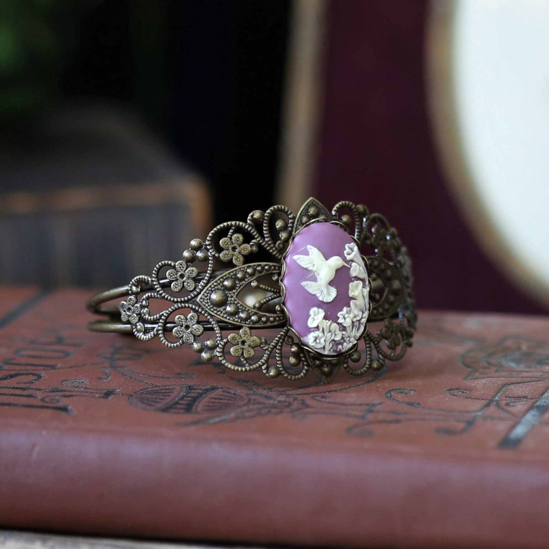 Hummingbird Cameo Bracelet Cuff