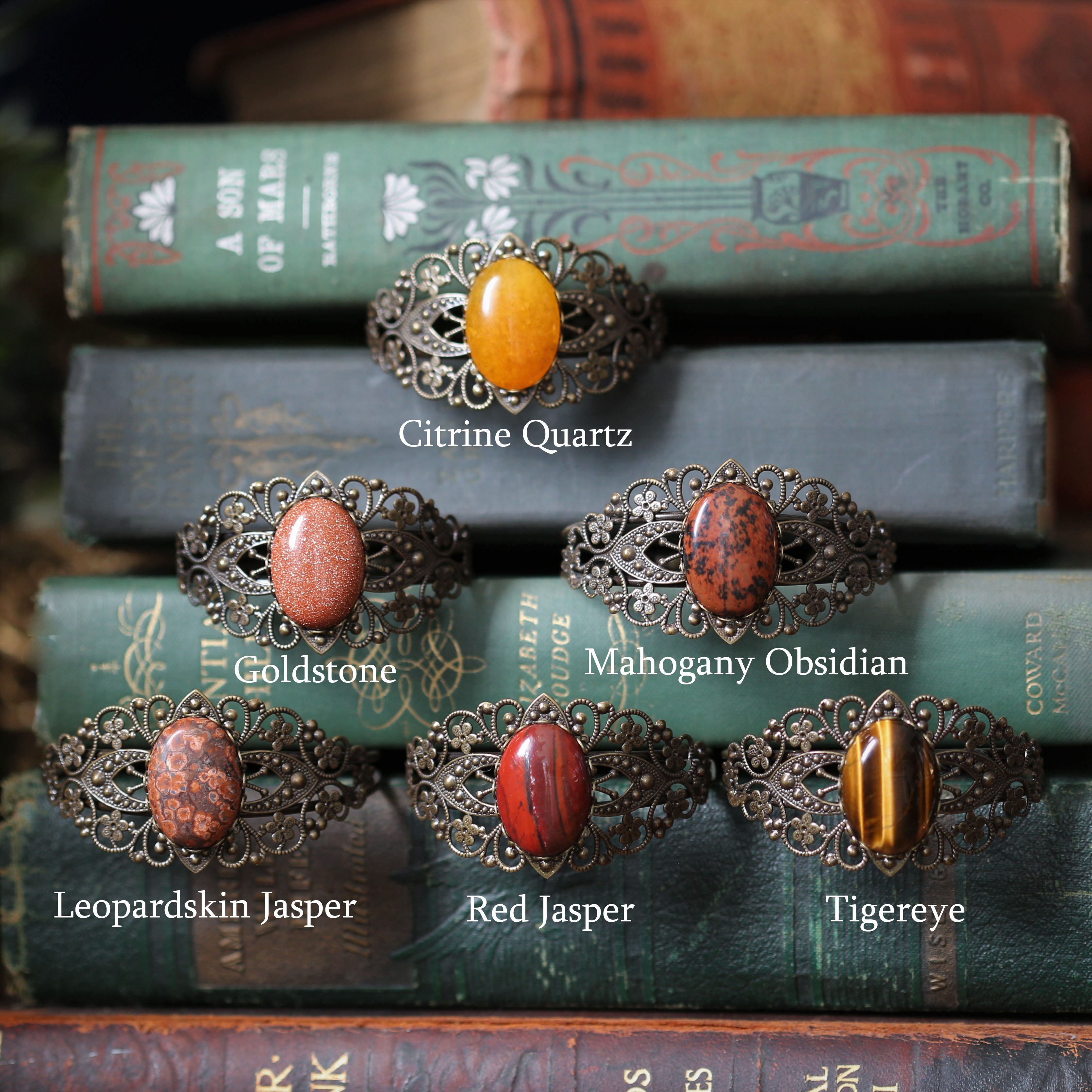 Warm-toned Stone Cuff Bracelet