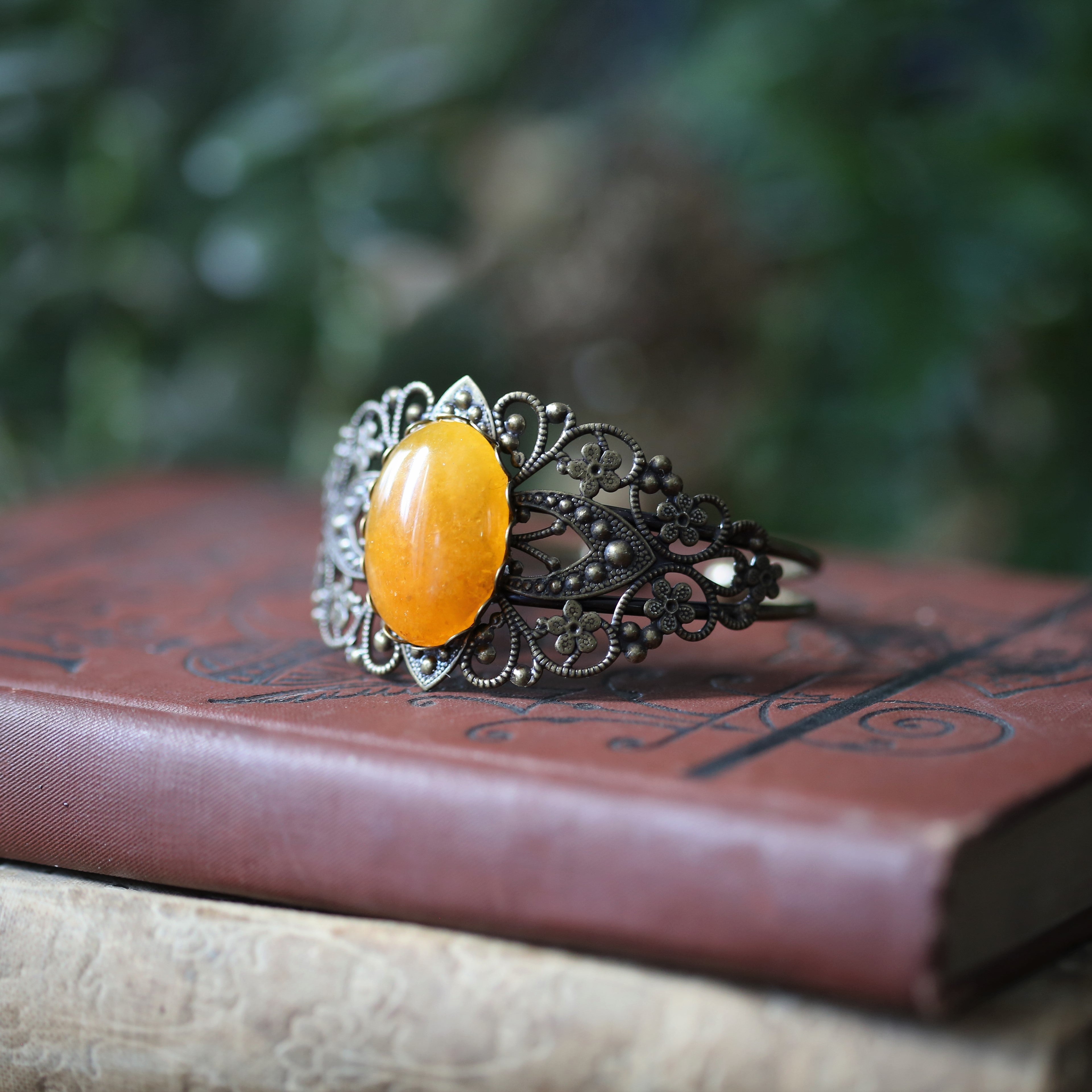 Warm-toned Stone Cuff Bracelet