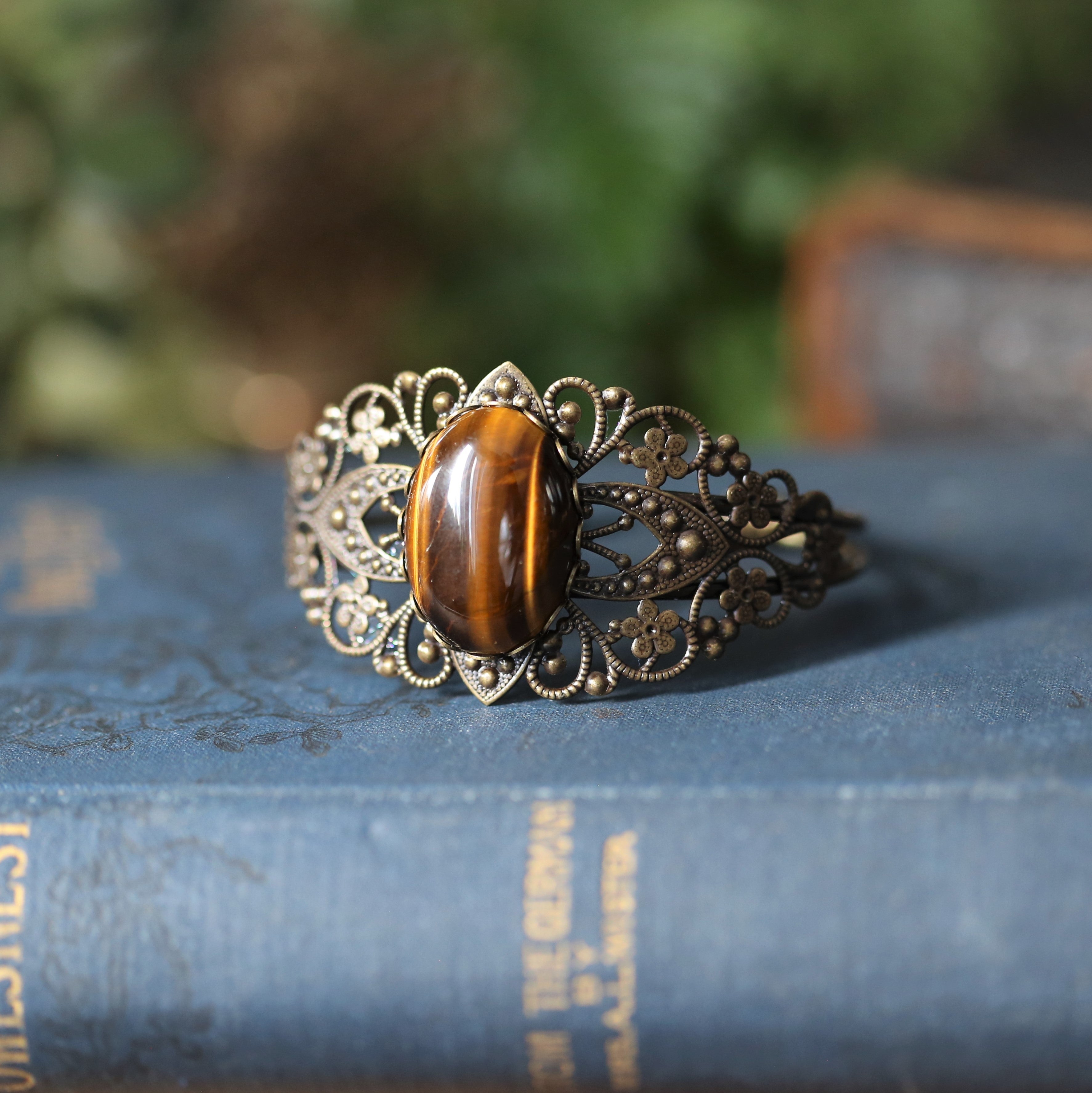 Warm-toned Stone Cuff Bracelet