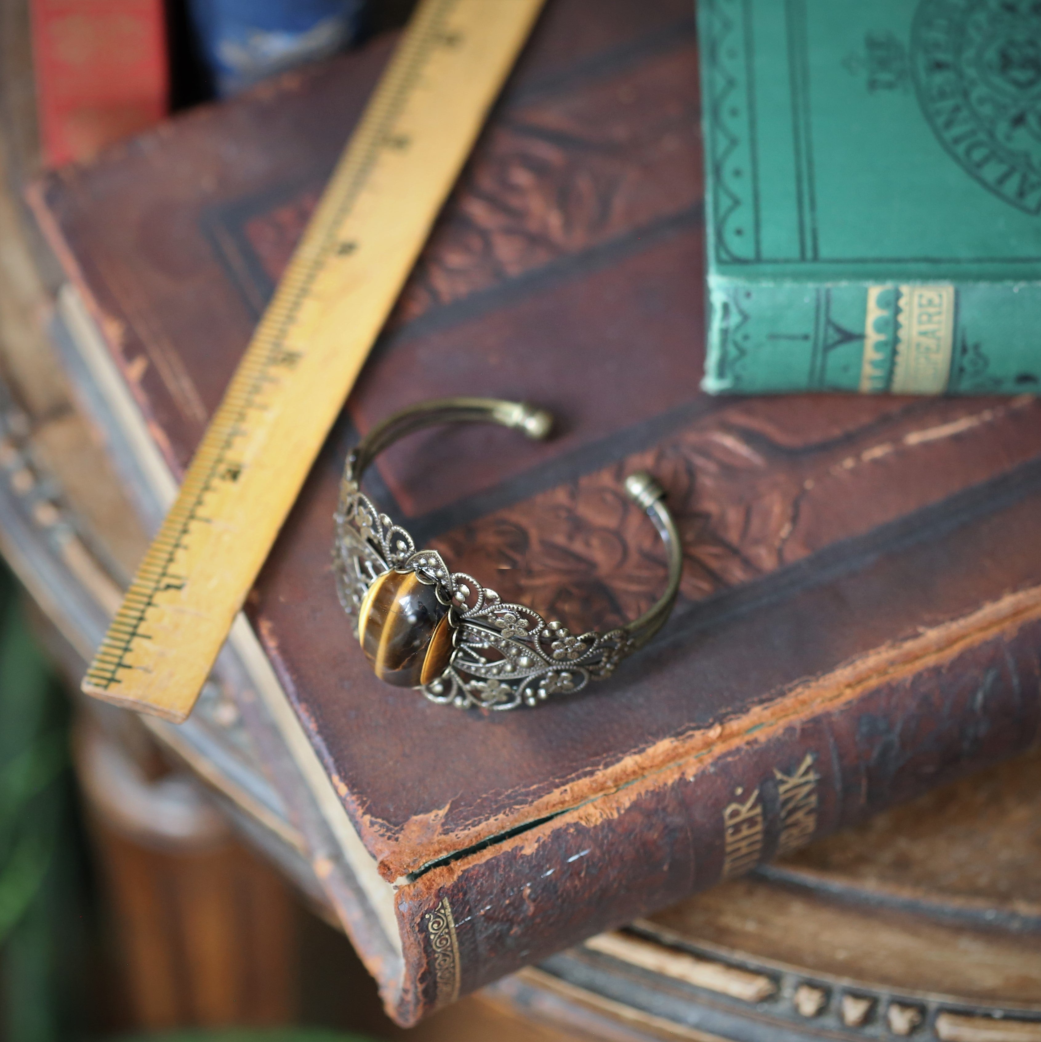 Warm-toned Stone Cuff Bracelet