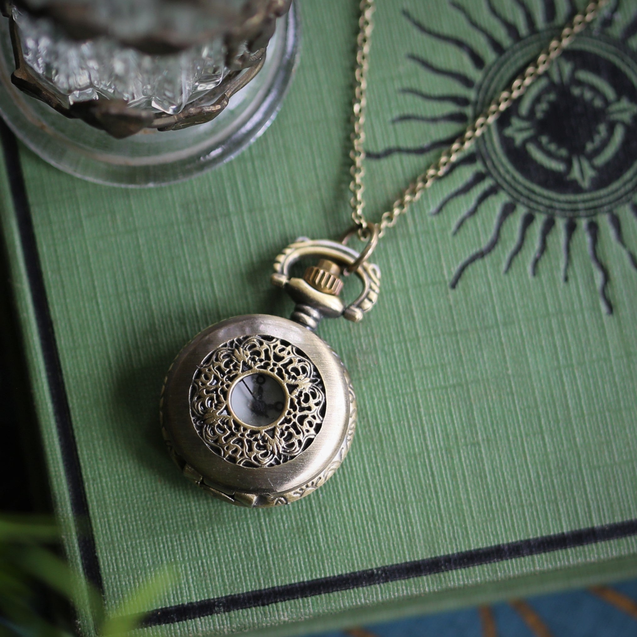 Pocket Watch Necklace in Brass
