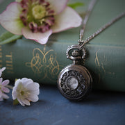 Gunmetal Battery Pocket Watch Necklace - Choose From Three Styles