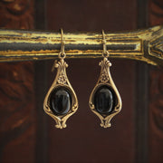 Black, Gray, Orange or Brown Semi-Precious Stone Vintage Style Drop Earrings
