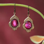 Vintage Style Moroccan Semi-Precious Stone and Shell Earrings