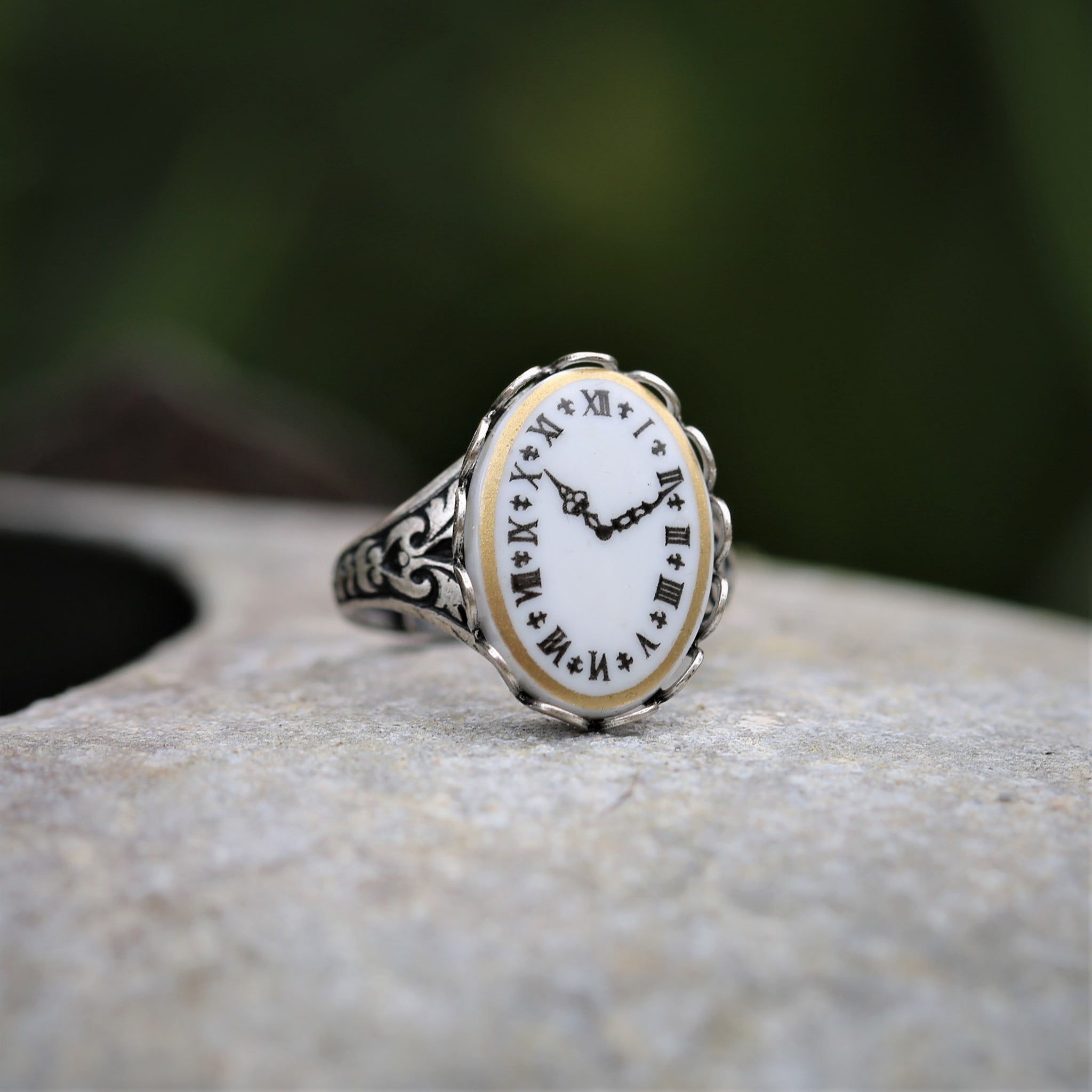 Vintage Clock Face Ring