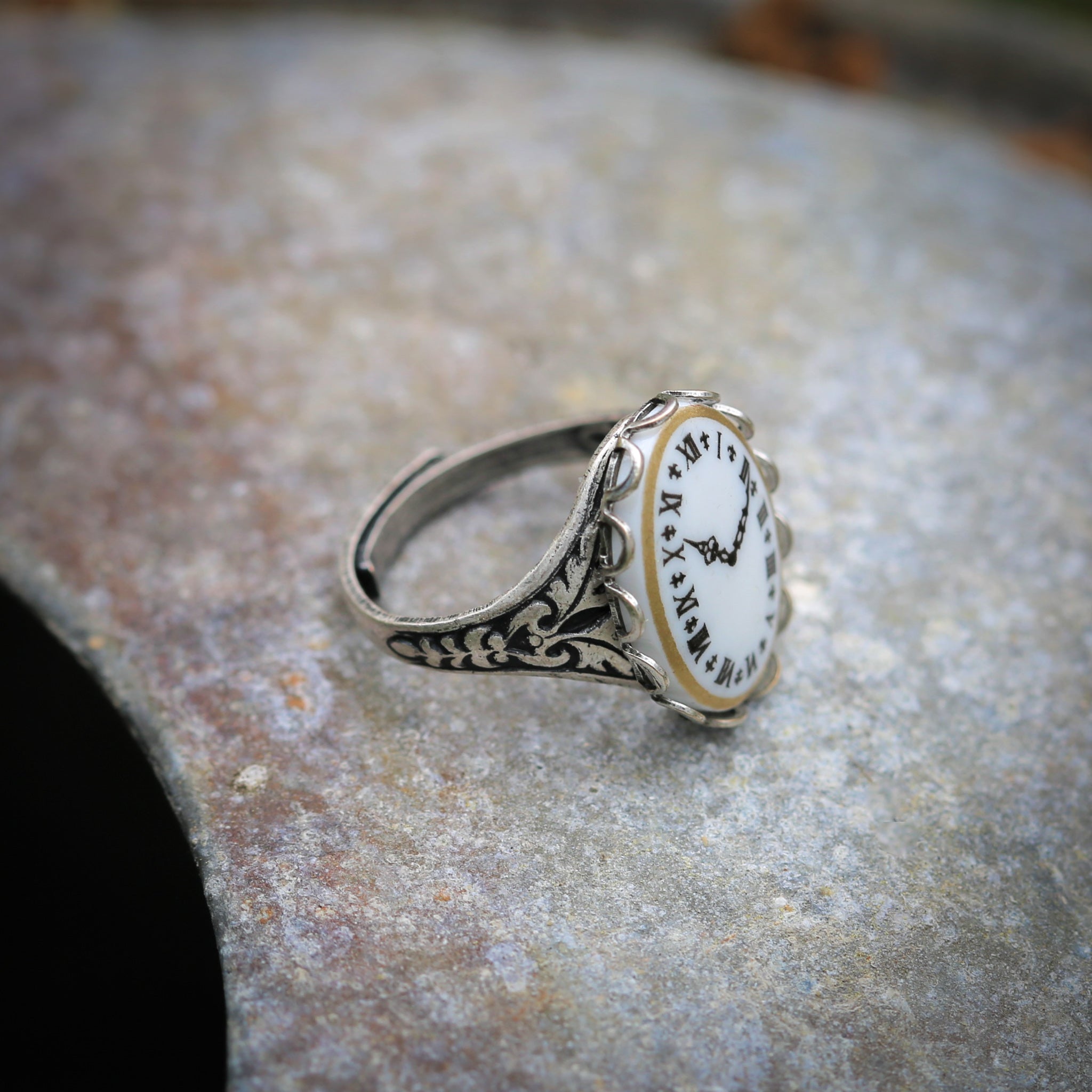 Vintage Clock Face Ring