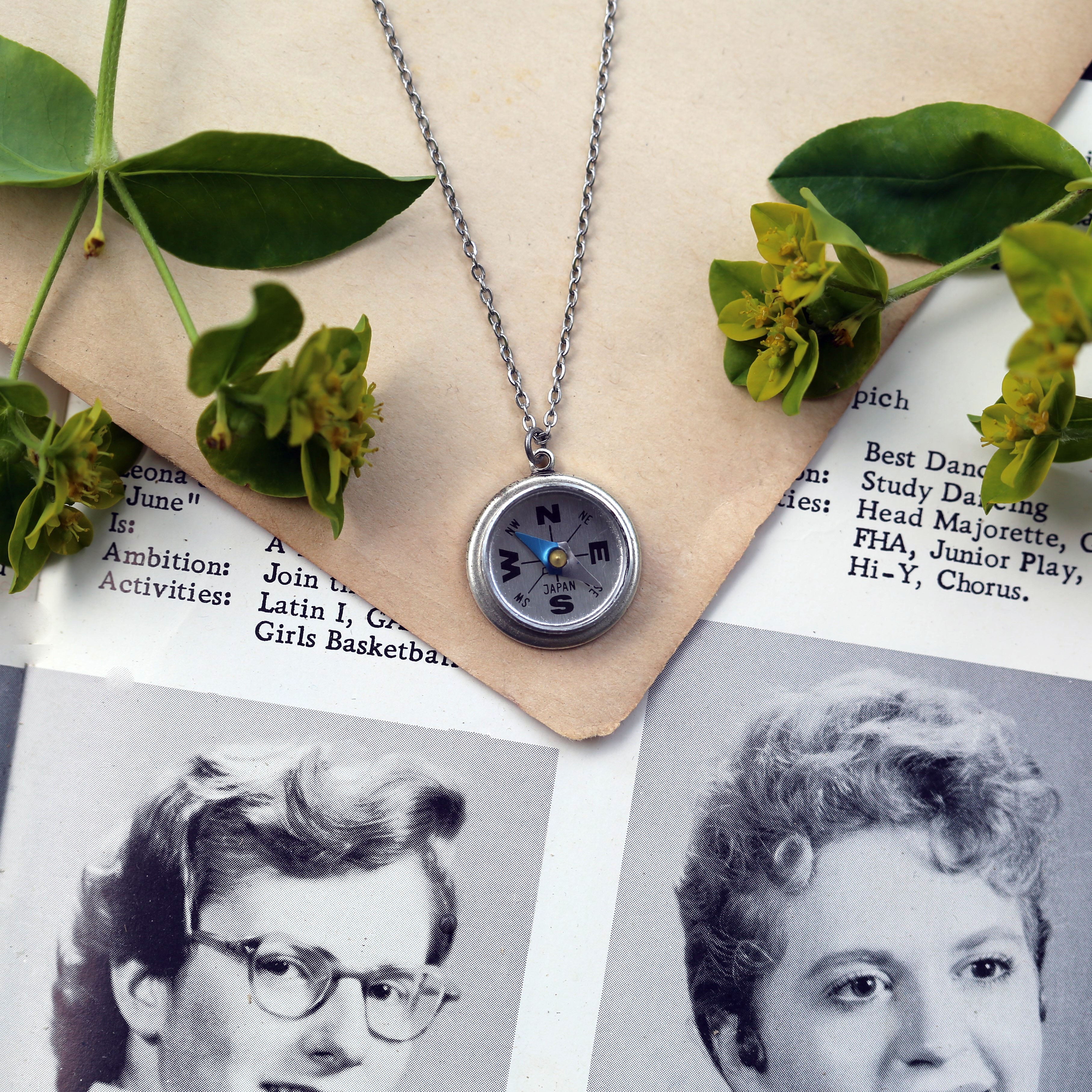 Silver Filigree Compass Necklace
