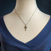 Key To My Heart Necklace or Earrings in Antiqued Silver or Brass