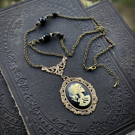 Victorian Zombie Necklace with Vintage Beads