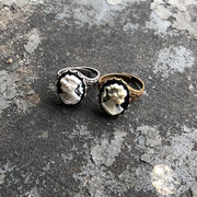 Black and White Woman Cameo Ring