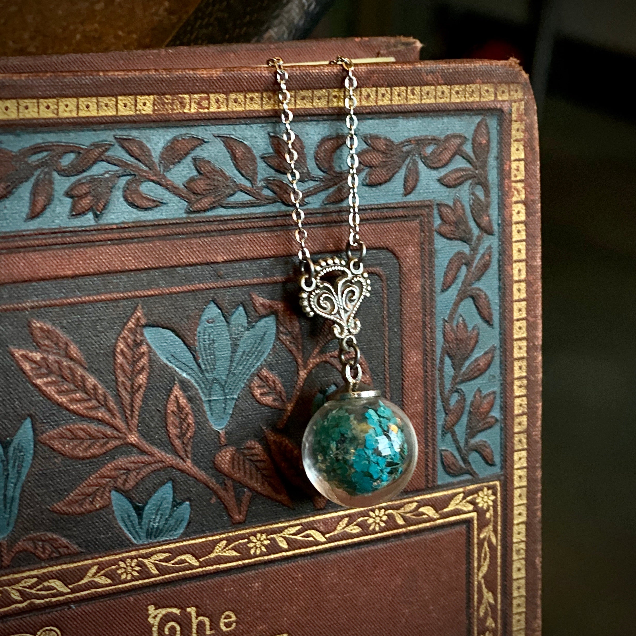 Dried Flower Globe Necklace