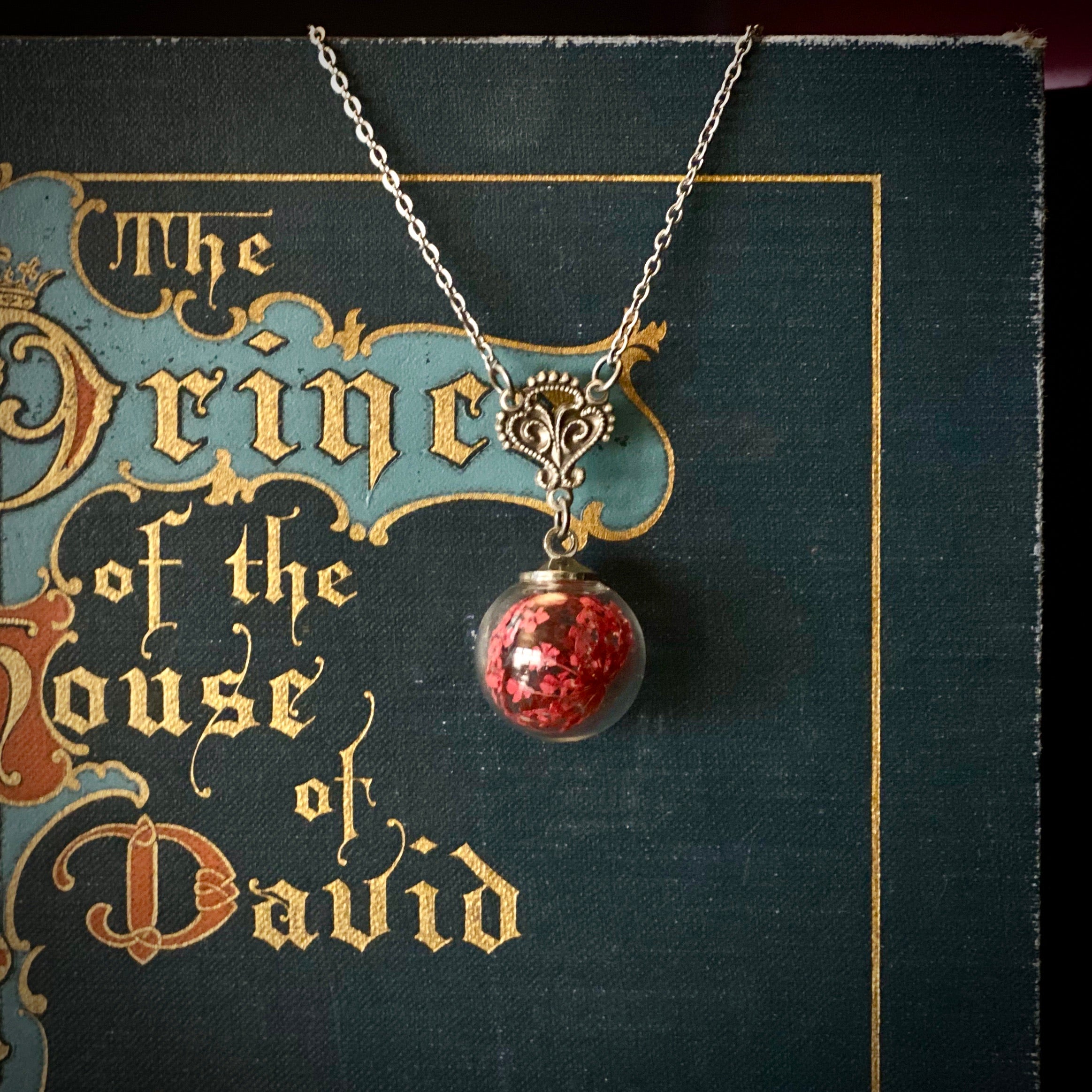 Dried Flower Globe Necklace