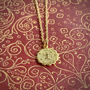 Gold or Silver Zodiac Charm Necklace - Aries Taurus Gemini Cancer Leo Virgo Libra Scorpio Sagittarius Capricorn Aquarius Pisces