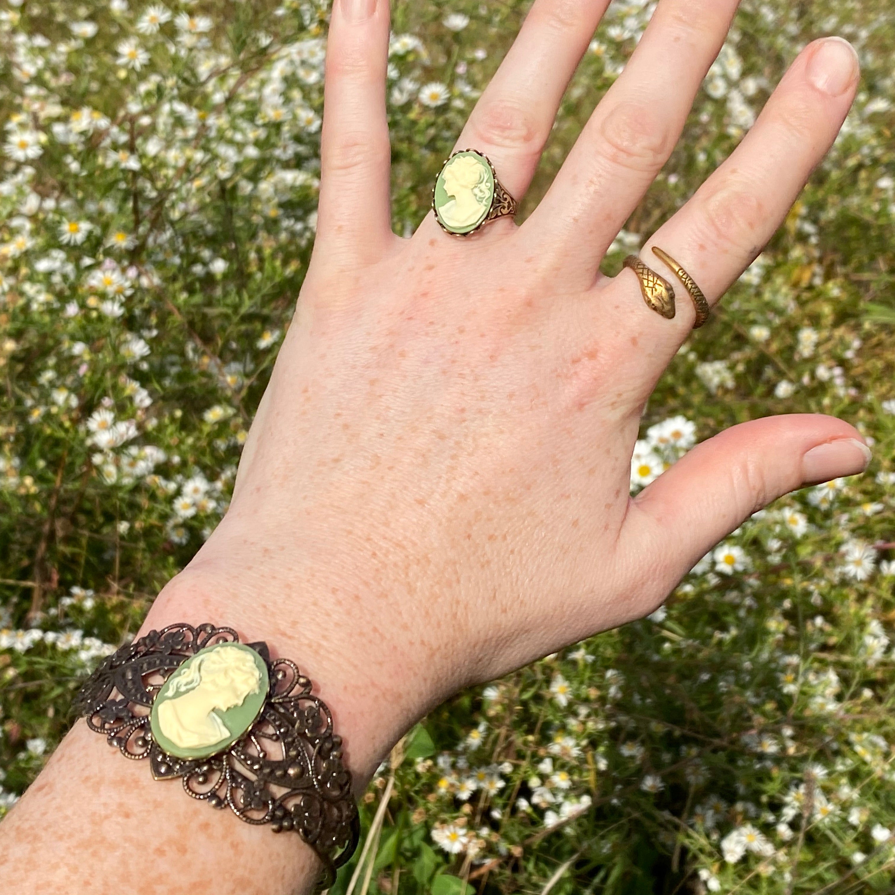 Lady Cameo Cuff Bracelet