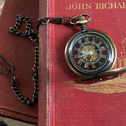 Vineyard Brass Mechanical Pocket Watch - on Fob or Necklace