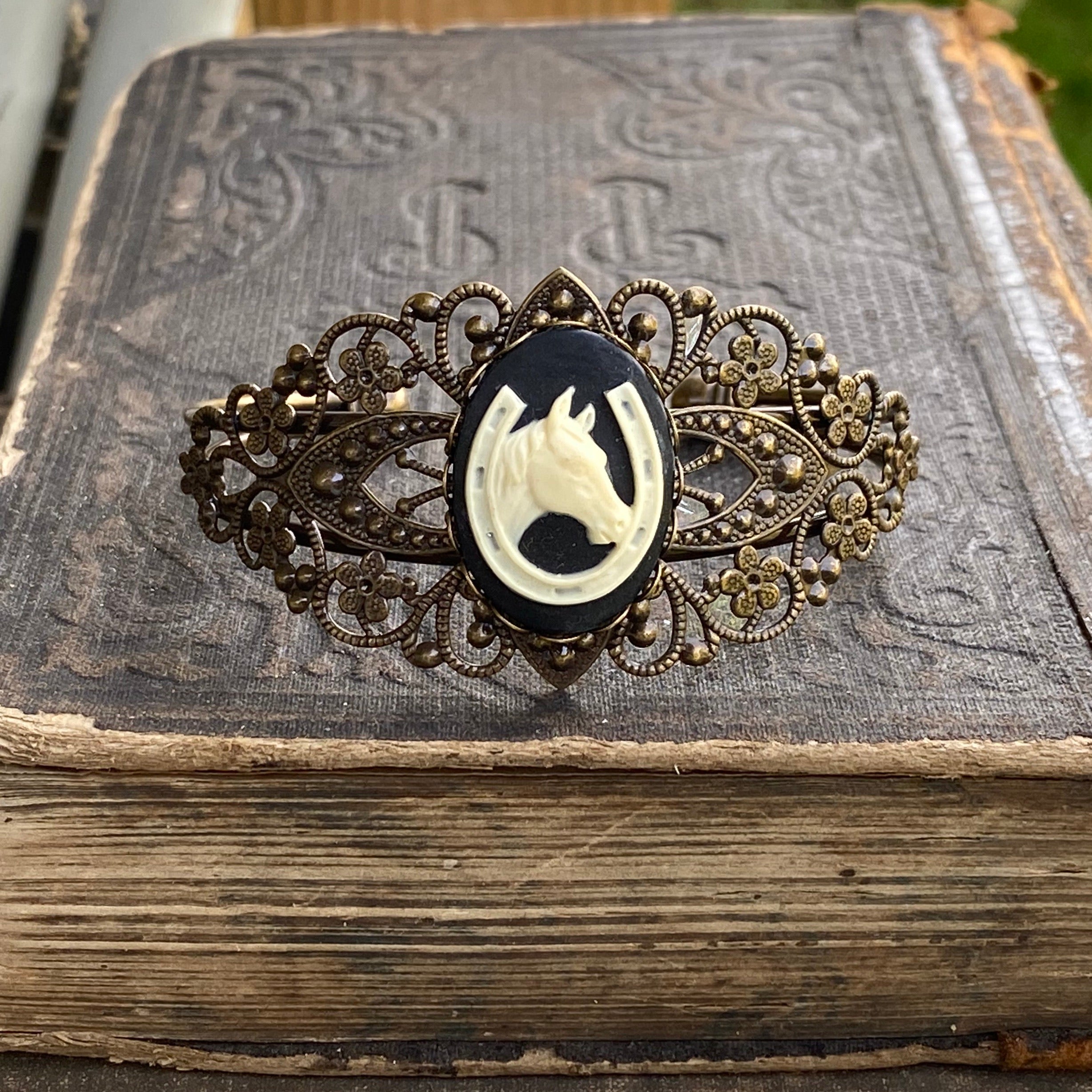 Horse Cameo Cuff Bracelet