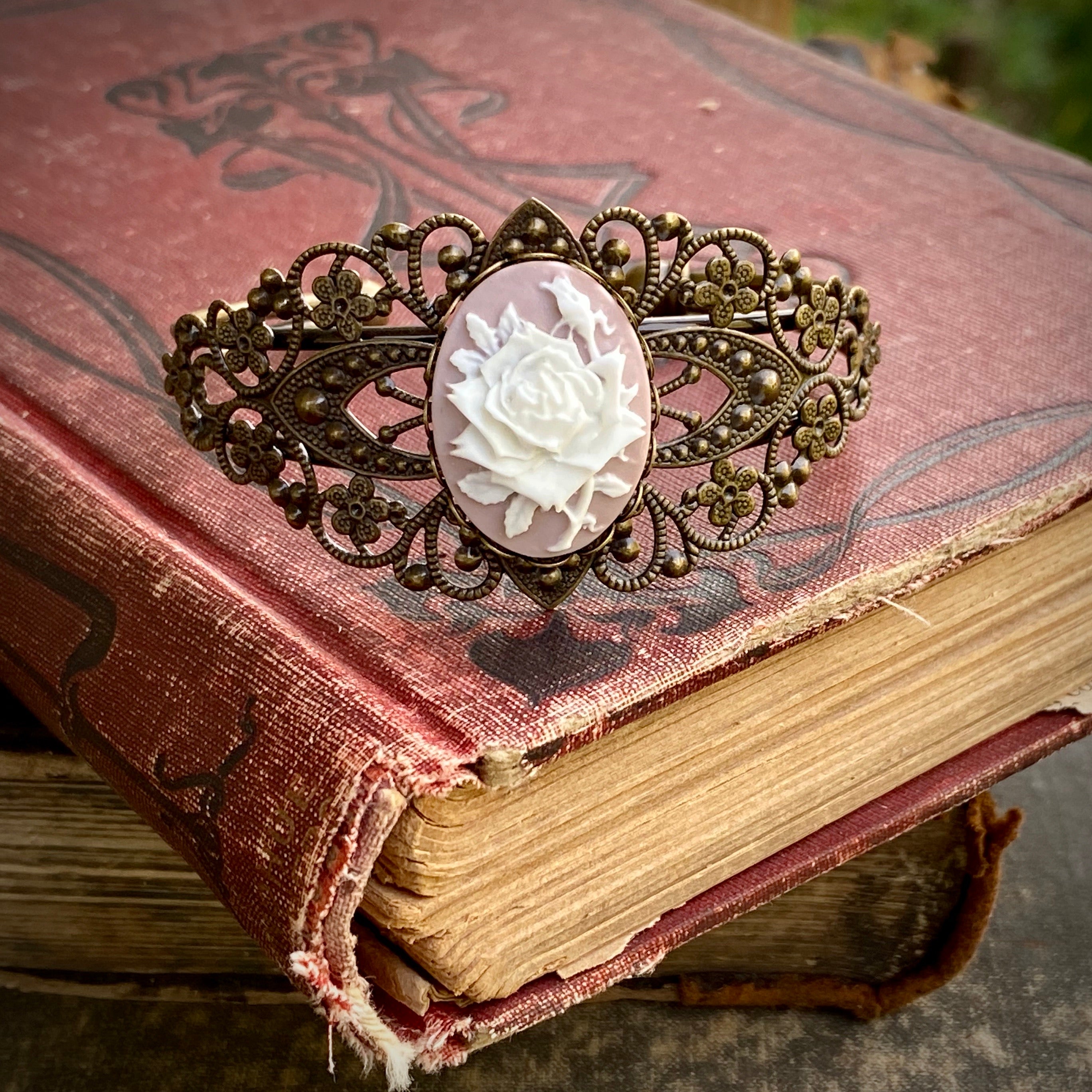 Rose Cameo Cuff Bracelet