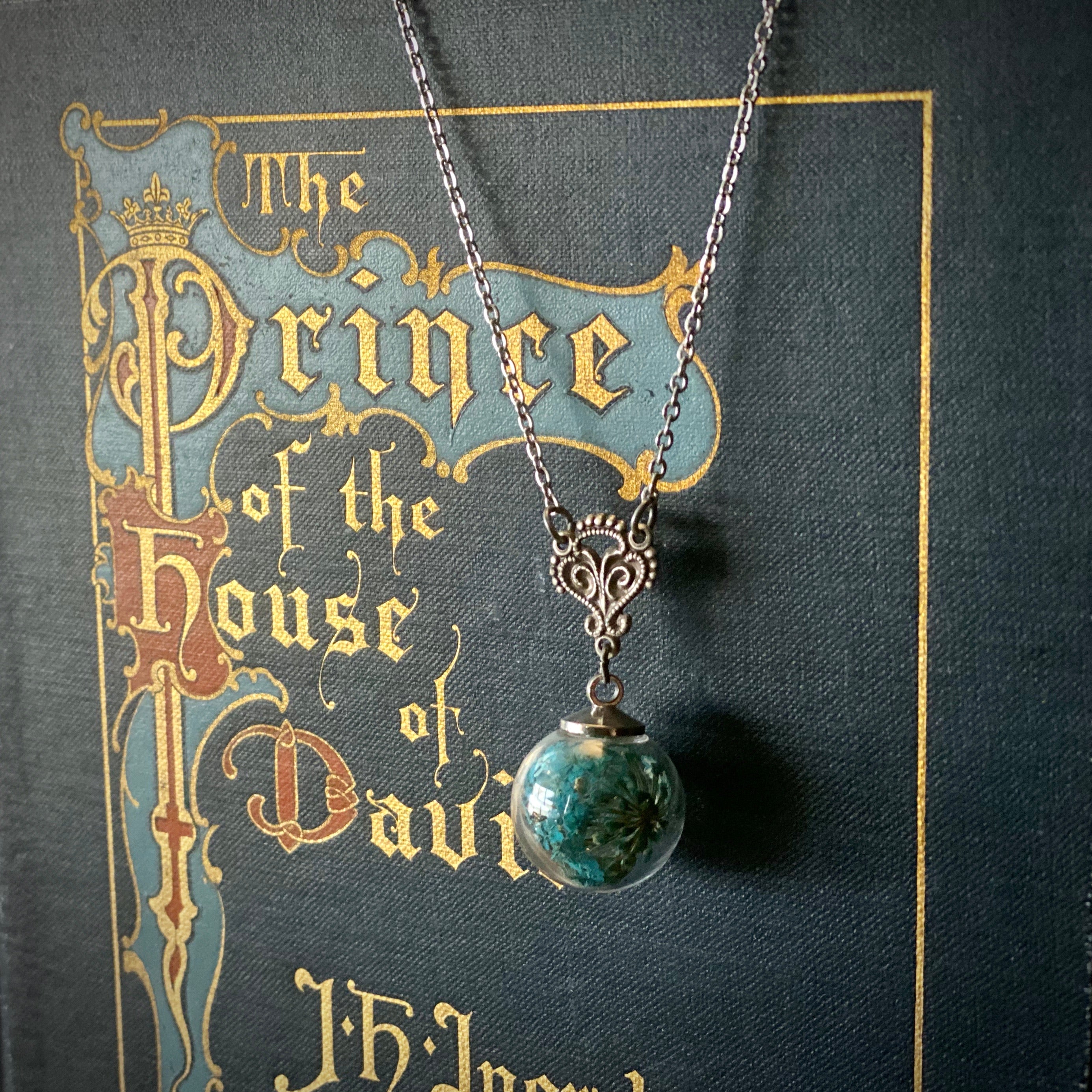 Dried Flower Globe Necklace