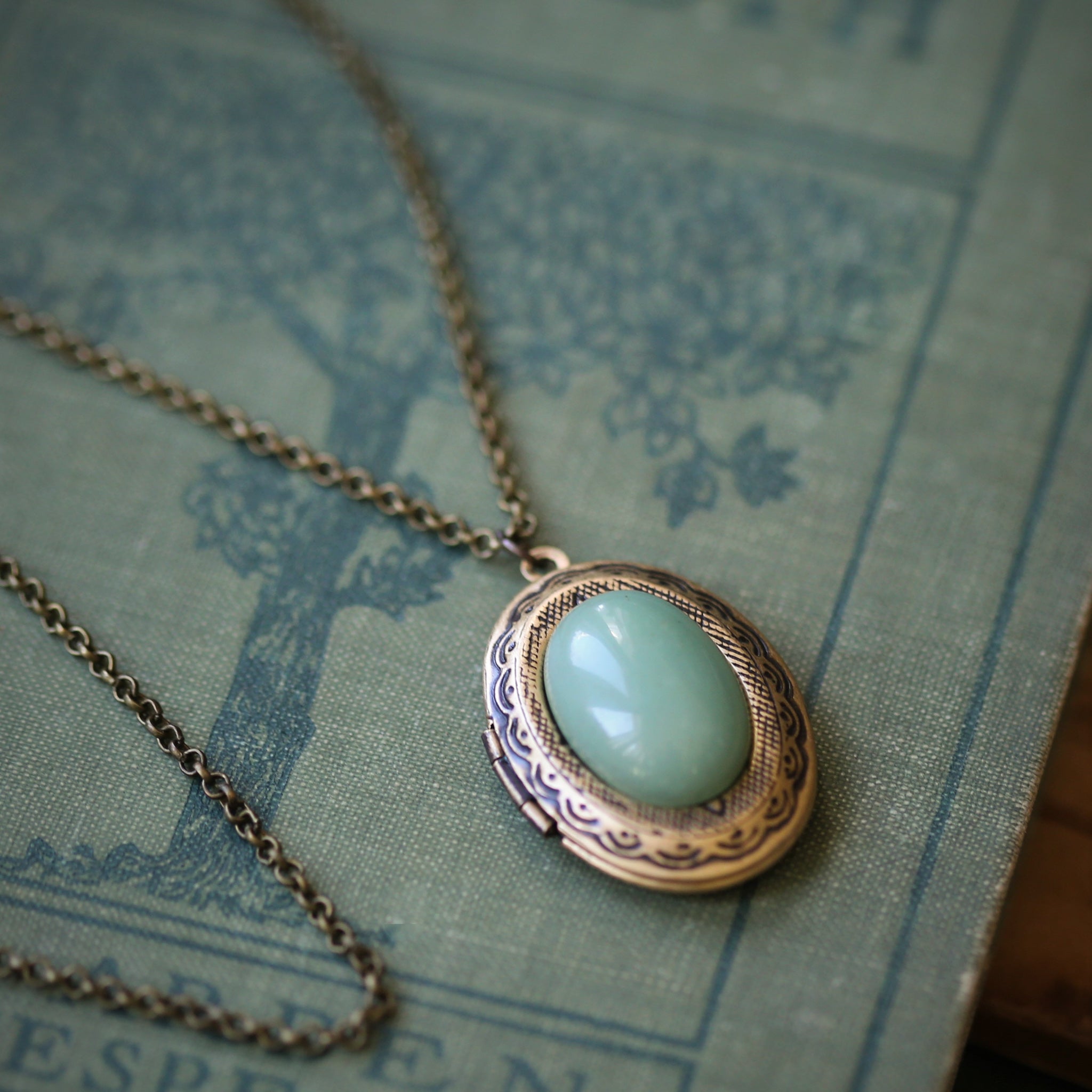 Green Stone Lockets