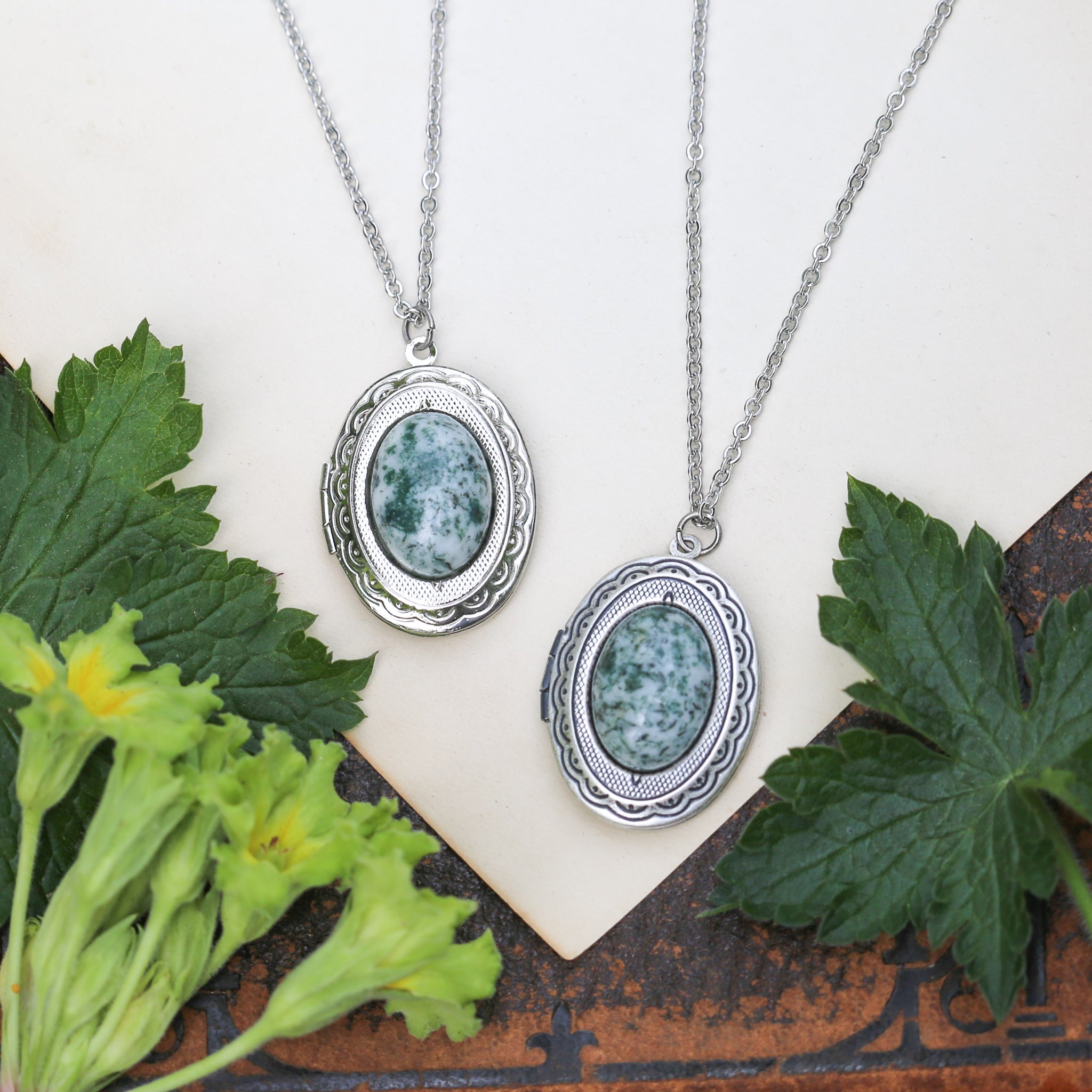 Green Stone Lockets