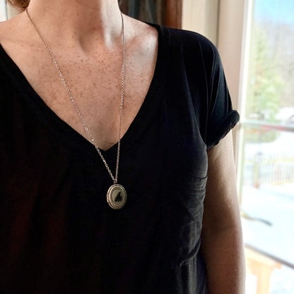Gothic Raven Locket Necklace